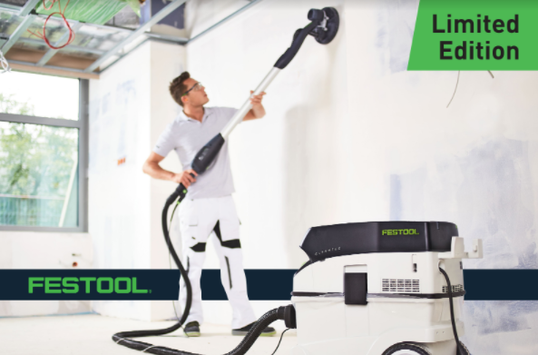 Up to 26% Savings Compared to Purchasing Separately On Limited Edition Festool Drywall Sander Packages