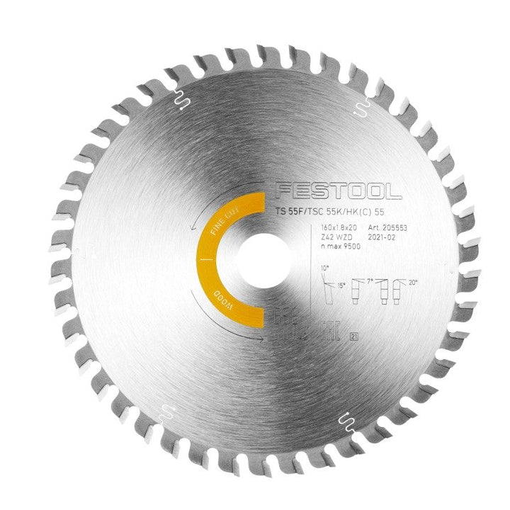 Festool Saw Blade HW 160x1,8x20 WD42 WOOD FINE CUT